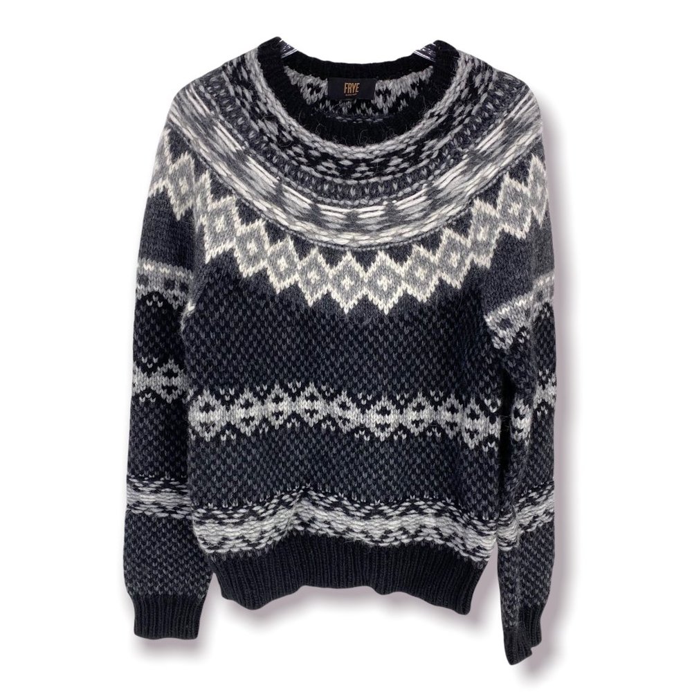 Frye Oversized Chunky Knit UNISEX Fair Isle Sweater Wool Alpaca Blend NWT